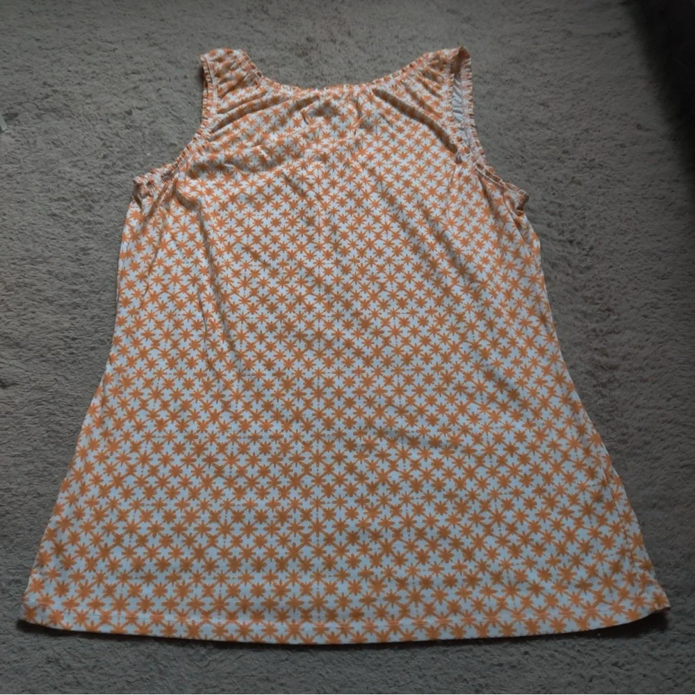 Merona Starry Orange and White Tank Top Floral - Picture 4 of 4